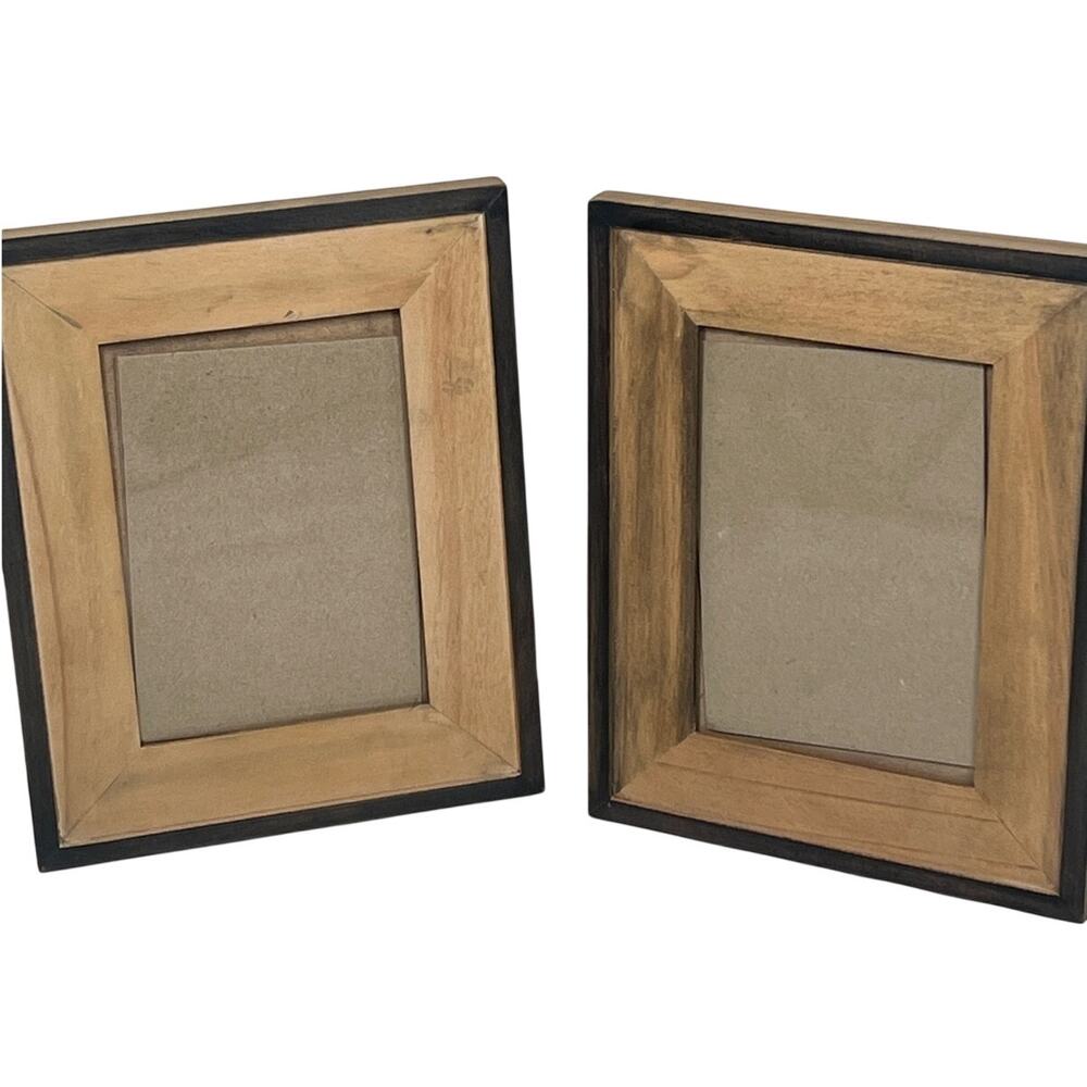 Wooden Gallery Picture Frames with Glass Set of 2 Size 8 x 10/ 4.5 x 6.5 Opening